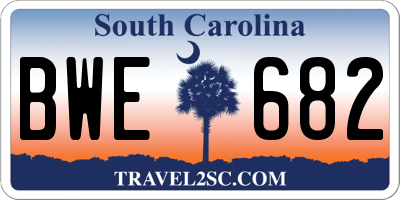 SC license plate BWE682