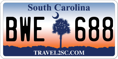 SC license plate BWE688