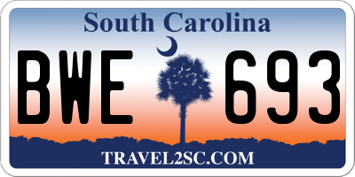 SC license plate BWE693