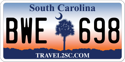 SC license plate BWE698