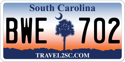 SC license plate BWE702