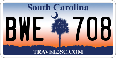 SC license plate BWE708