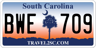 SC license plate BWE709