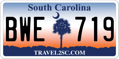 SC license plate BWE719