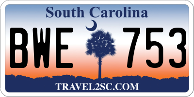 SC license plate BWE753