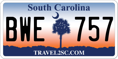 SC license plate BWE757