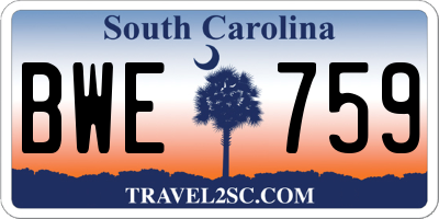 SC license plate BWE759
