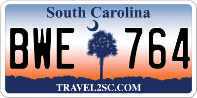 SC license plate BWE764