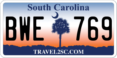 SC license plate BWE769