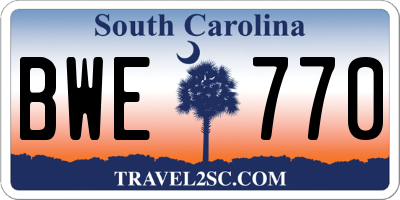 SC license plate BWE770