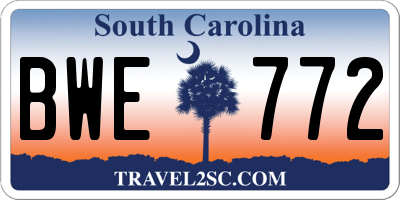 SC license plate BWE772