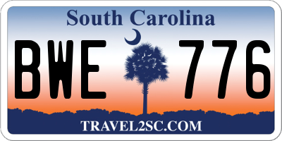 SC license plate BWE776