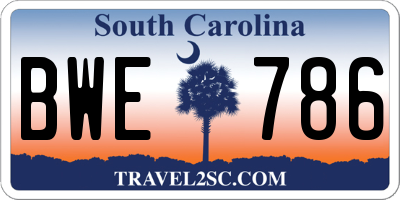 SC license plate BWE786