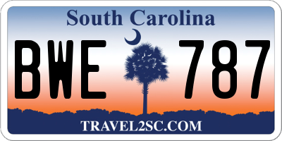 SC license plate BWE787