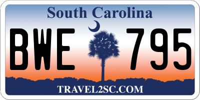 SC license plate BWE795