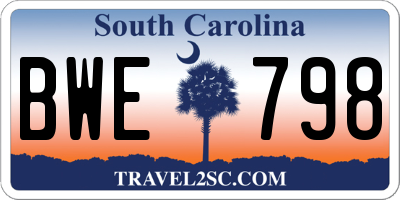 SC license plate BWE798
