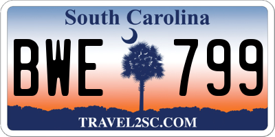 SC license plate BWE799