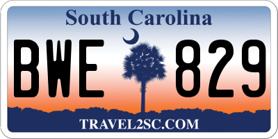 SC license plate BWE829