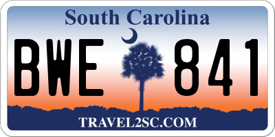 SC license plate BWE841