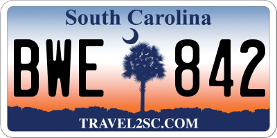 SC license plate BWE842