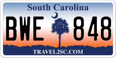SC license plate BWE848