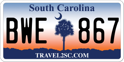 SC license plate BWE867