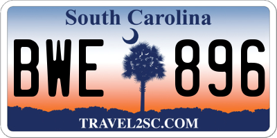 SC license plate BWE896