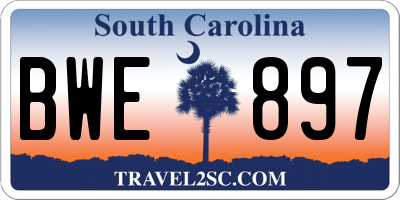 SC license plate BWE897