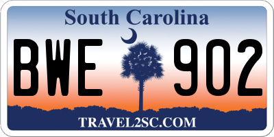 SC license plate BWE902