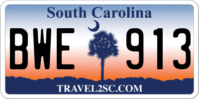 SC license plate BWE913