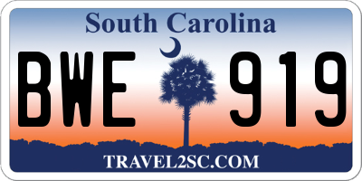 SC license plate BWE919