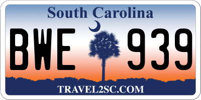 SC license plate BWE939