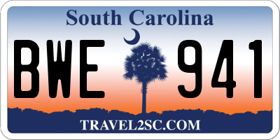 SC license plate BWE941