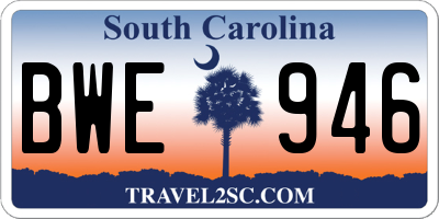 SC license plate BWE946