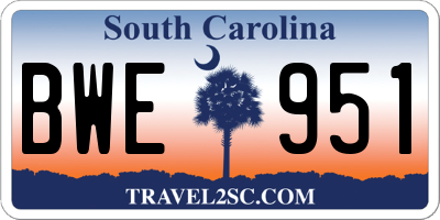 SC license plate BWE951