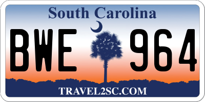 SC license plate BWE964