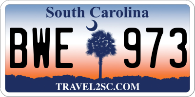 SC license plate BWE973