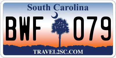 SC license plate BWF079