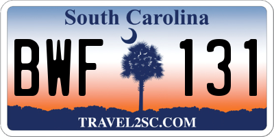 SC license plate BWF131