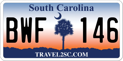 SC license plate BWF146