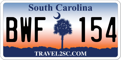 SC license plate BWF154