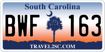 SC license plate BWF163