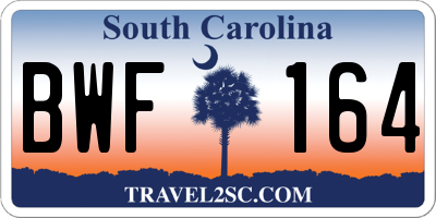 SC license plate BWF164
