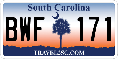 SC license plate BWF171