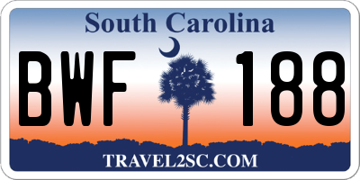 SC license plate BWF188