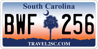 SC license plate BWF256