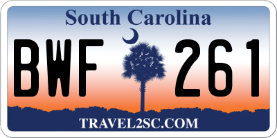 SC license plate BWF261