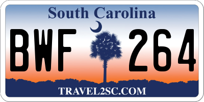 SC license plate BWF264