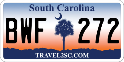 SC license plate BWF272