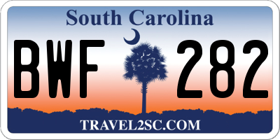 SC license plate BWF282